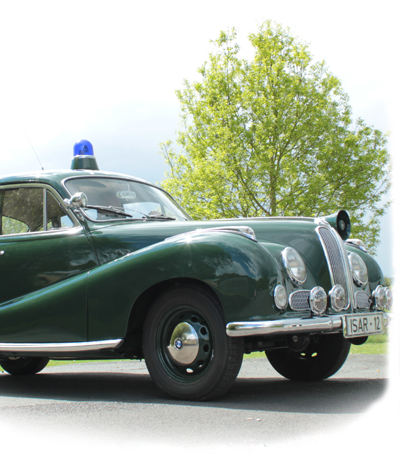 Der liebevoll auch Barockengel genannte BMW 501, bekannt aus der Polizeiserie „Funkstreife ISAR 12“
