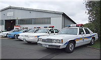 Bild einiger US-Polizeifahrzeuge vom Treffen im Polizeioldtimer Museum im letzten Jahr