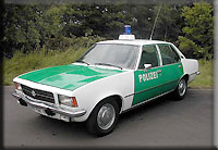 Der Polizei-Opel-Rekord D aus dem 1. Deutschen Polizeioldtimer Museum Marburg