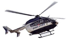 Polizeihubschrauber Eurocopter 145 im Anflug