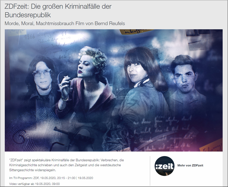 "Die großen Kriminalfälle der Bundesrepublik"  Screenshot ZDF ( ZDF/Kelvinfilm)