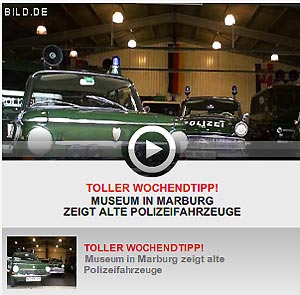 Video ber das Polizeioldtimer Museum Marburg auf den Seiten der Bildzeitung