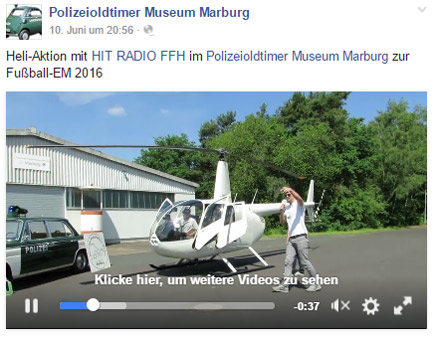 Heli-Aktion von HIT RADIO FFH im Polizeioldtimer Museum Marburg - Video vom Dreh