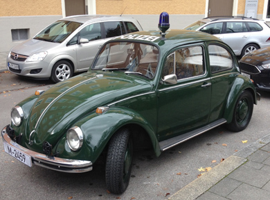 Ein Polizei-Käfer aus München war auch mit von der Partie. Er war schon öfters Begleitfahrzeug von unseren Fahrzeugen bei Filmaufnahmen in München