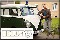 Polizeioldie bei Filmaufnahmen zum ZDF-Krimi "HELDT"