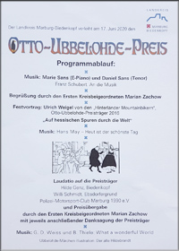 Der Programmablauf der Verleihung des Otto-Ubbelohde-Preises 2020