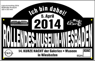 Dieses Schild erhält jeder Teilnehmer an der Veranstaltung "Rollendes Museum Wiesbaden 2014"