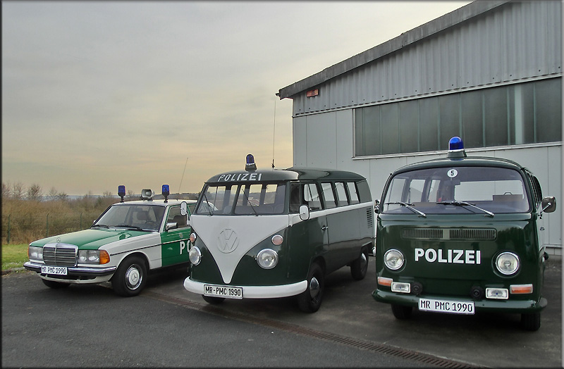 Diese drei Polizeioldtimer sind in diesem Jahr in Wiesbaden mit von der Partie 