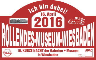 Dieses Schild erhält jeder Teilnehmer an der Veranstaltung "Rollendes Museum" Wiesbaden 2016