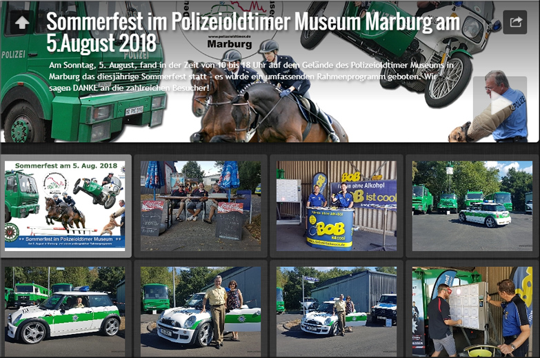 Hier eine Bildergalerie vom Sommerfest im Polizeioldtimer Museum Marburg 2018  mit 358 Bildern