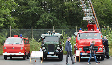 Auch einige historische Feuerwehrfahrzeuge  waren im Polizeioldtimer Museum an diesem Tag zu bewundern